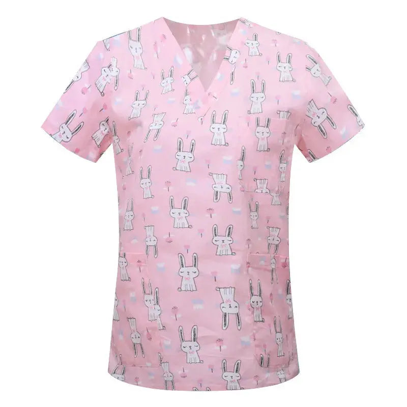Cartoon Tier drucken Baumwollbluse, chirurgische Scrubs für Tierklinik, Krankenhaus, Krankenpflege CJdropshipping