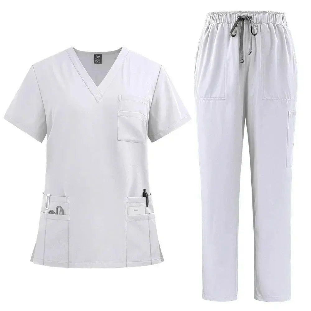 Klassische neue Krankenschwester Scrubs Set Männer Krankenschwester Zubehör Medizinische Uniform Chirurgische Dental Klinische Top Hosen Labor Arbeitskleidung