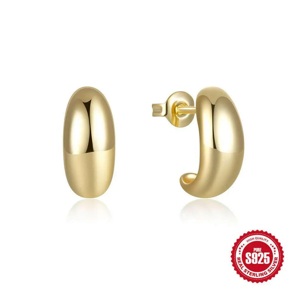 925 Sterling Silber C - Shaped Glossy Metal Earring Ringstud EarringBekleidung & ZubehörCJdropshippingMedSurgery Store For Digital HealthCJST245134802BYGold1pairs925 Sterling Silber C - Shaped Glossy Metal Earring Ringstud Earring
