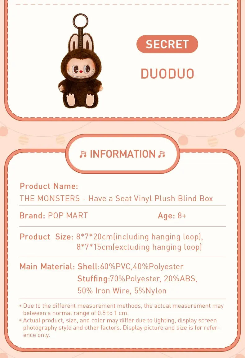 POP MART THE MONSTERS-Have a Seat Series, Vinyl-Plüsch-Blindbox, Wahrsager-Tasche, Schreibtischdekoration, niedliches Modell, Geschenk, Blindbag für Mädchen, Spielzeug MedSurgery Store For Digital Health