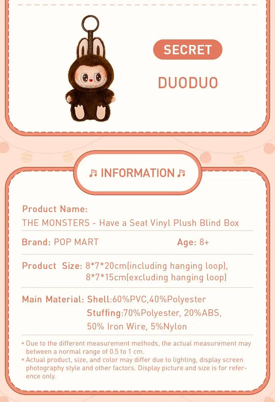 POP MART THE MONSTERS-Have a Seat Series, Vinyl-Plüsch-Blindbox, Wahrsager-Tasche, Schreibtischdekoration, niedliches Modell, Geschenk, Blindbag für Mädchen, Spielzeug MedSurgery Store For Digital Health