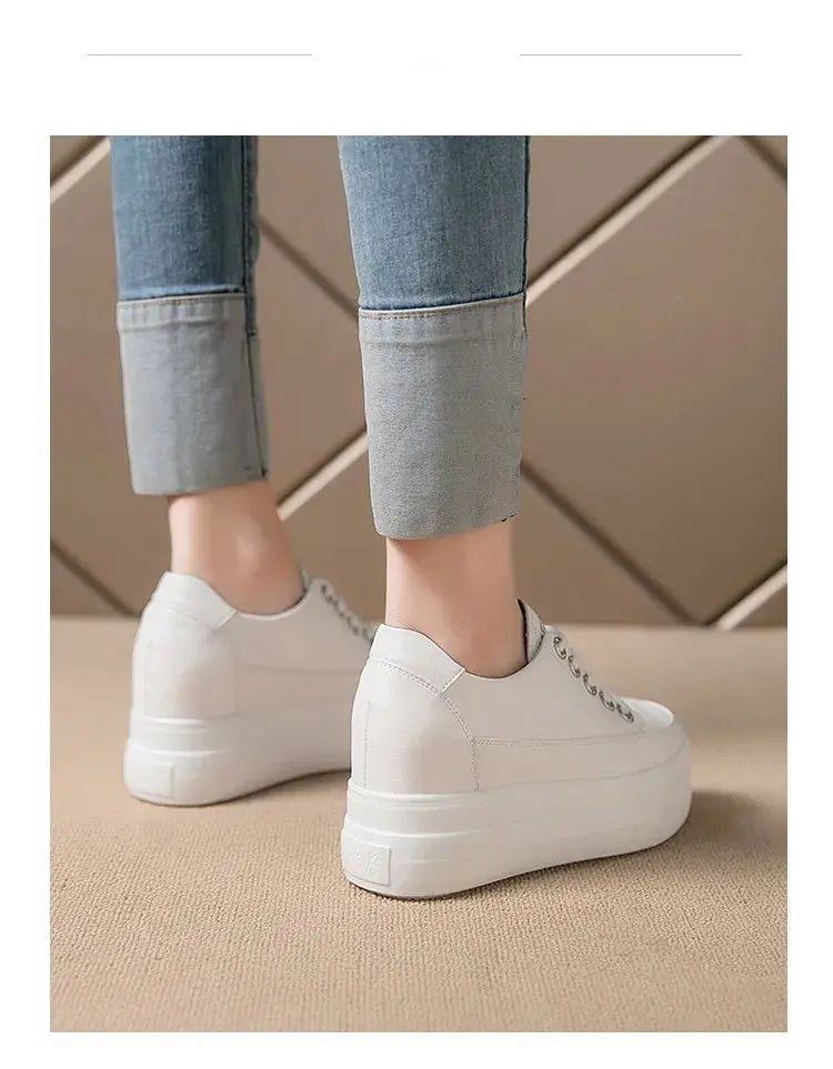 chaussures ete femme espadrille femme basket femme compensé Damen lässige Turnschuhe, atmungsaktiv und bequem weiße Schuhe mit 8CM Fersen, Plattform Höhe steigen, Herbst, 2022 MedSurgery Store For Digital Health