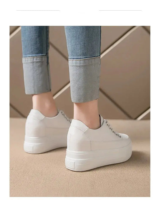 chaussures ete femme espadrille femme basket femme compensé Damen lässige Turnschuhe, atmungsaktiv und bequem weiße Schuhe mit 8CM Fersen, Plattform Höhe steigen, Herbst, 2022 MedSurgery Store For Digital Health