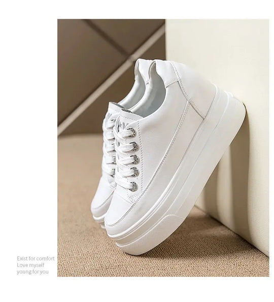 chaussures ete femme espadrille femme basket femme compensé Damen lässige Turnschuhe, atmungsaktiv und bequem weiße Schuhe mit 8CM Fersen, Plattform Höhe steigen, Herbst, 2022 MedSurgery Store For Digital Health
