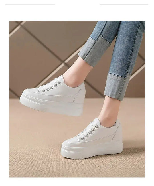 chaussures ete femme espadrille femme basket femme compensé Damen lässige Turnschuhe, atmungsaktiv und bequem weiße Schuhe mit 8CM Fersen, Plattform Höhe steigen, Herbst, 2022 MedSurgery Store For Digital Health