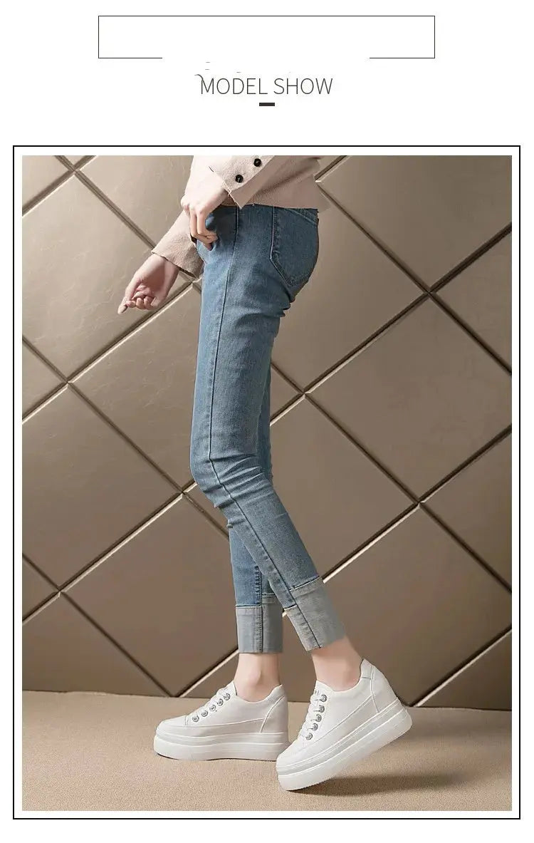 chaussures ete femme espadrille femme basket femme compensé Damen lässige Turnschuhe, atmungsaktiv und bequem weiße Schuhe mit 8CM Fersen, Plattform Höhe steigen, Herbst, 2022 MedSurgery Store For Digital Health