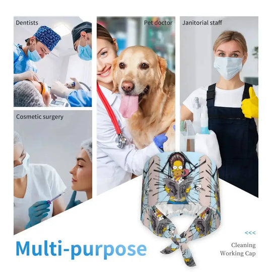 Personalisierte Die Simpsons Cartoon Cartoon medizinisches Personal Scrubs Hut Männer Frauen medizinische Krankenpflege chirurgische Scrub Kappen MedSurgery Store für digitale Gesundheit