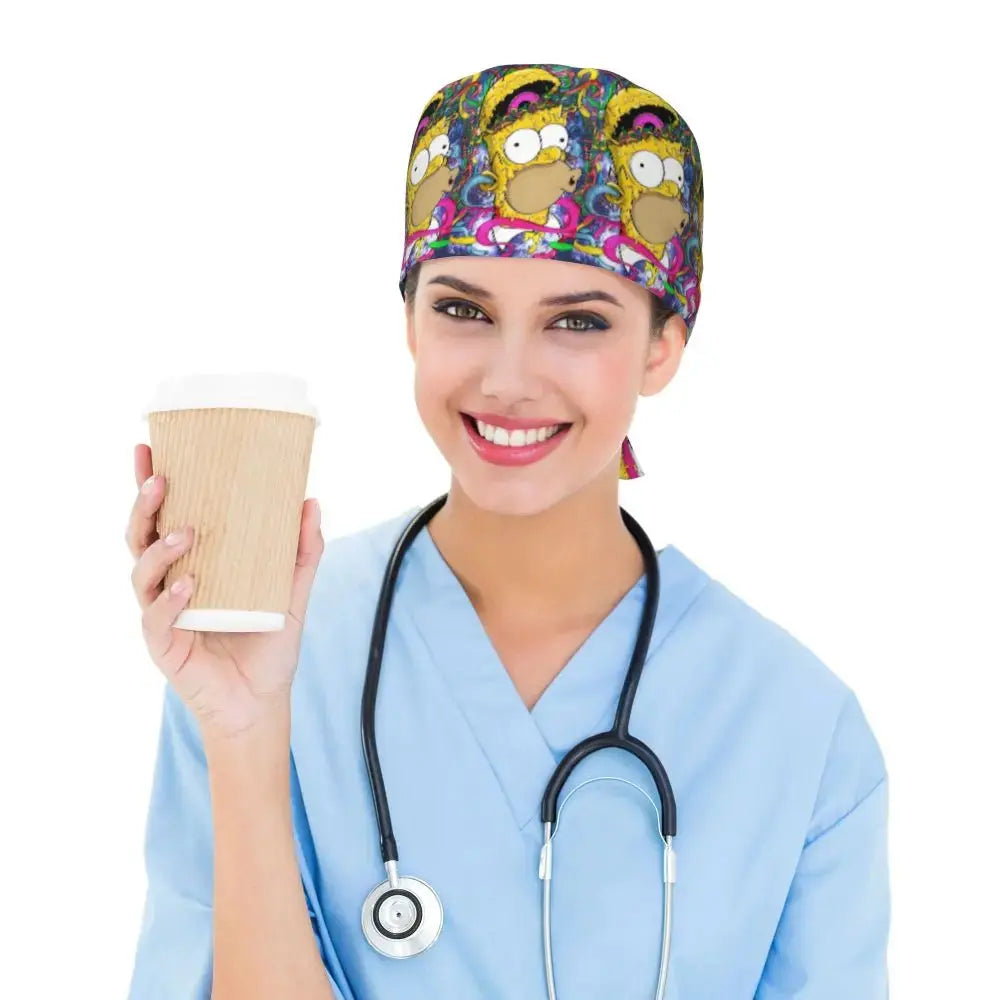 Personalisierte verstellbare Arbeitsmütze mit Gehirn Explosion, Simpsons chirurgische Kappe, chirurgische Kappe für Krankenpflege, Arzt, Chirurg, für Chef MedSurgery Store For Digital Health