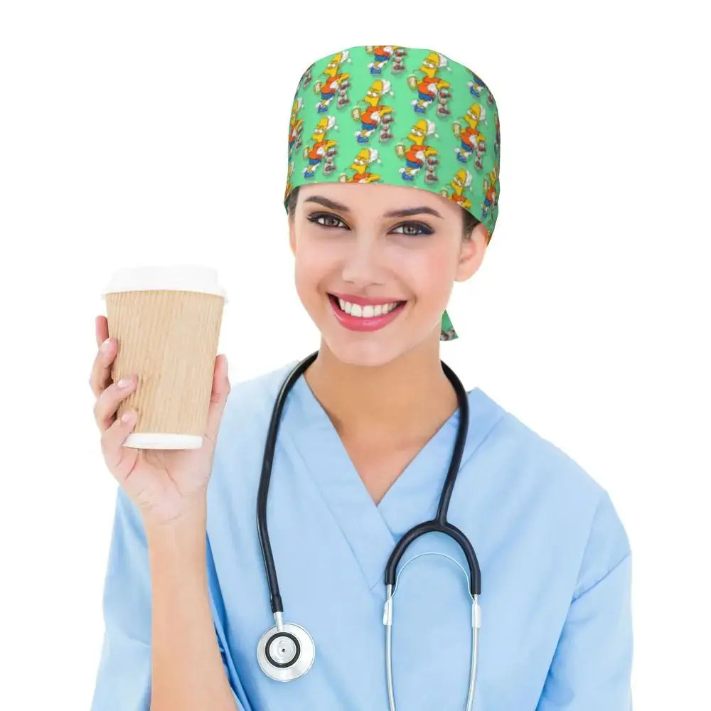 Personalisierte verstellbare Arbeitsmütze mit Gehirn Explosion, Simpsons chirurgische Kappe, chirurgische Kappe für Krankenpflege, Arzt, Chirurg, für Chef MedSurgery Store For Digital Health