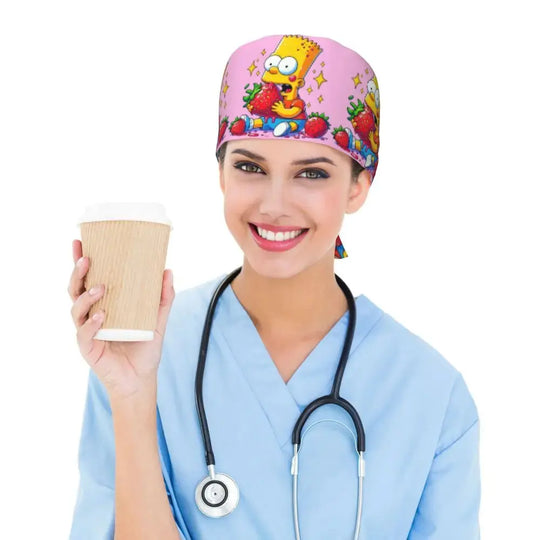 Personalisierte verstellbare Arbeitsmütze mit Gehirn Explosion, Simpsons chirurgische Kappe, chirurgische Kappe für Krankenpflege, Arzt, Chirurg, für Chef MedSurgery Store For Digital Health