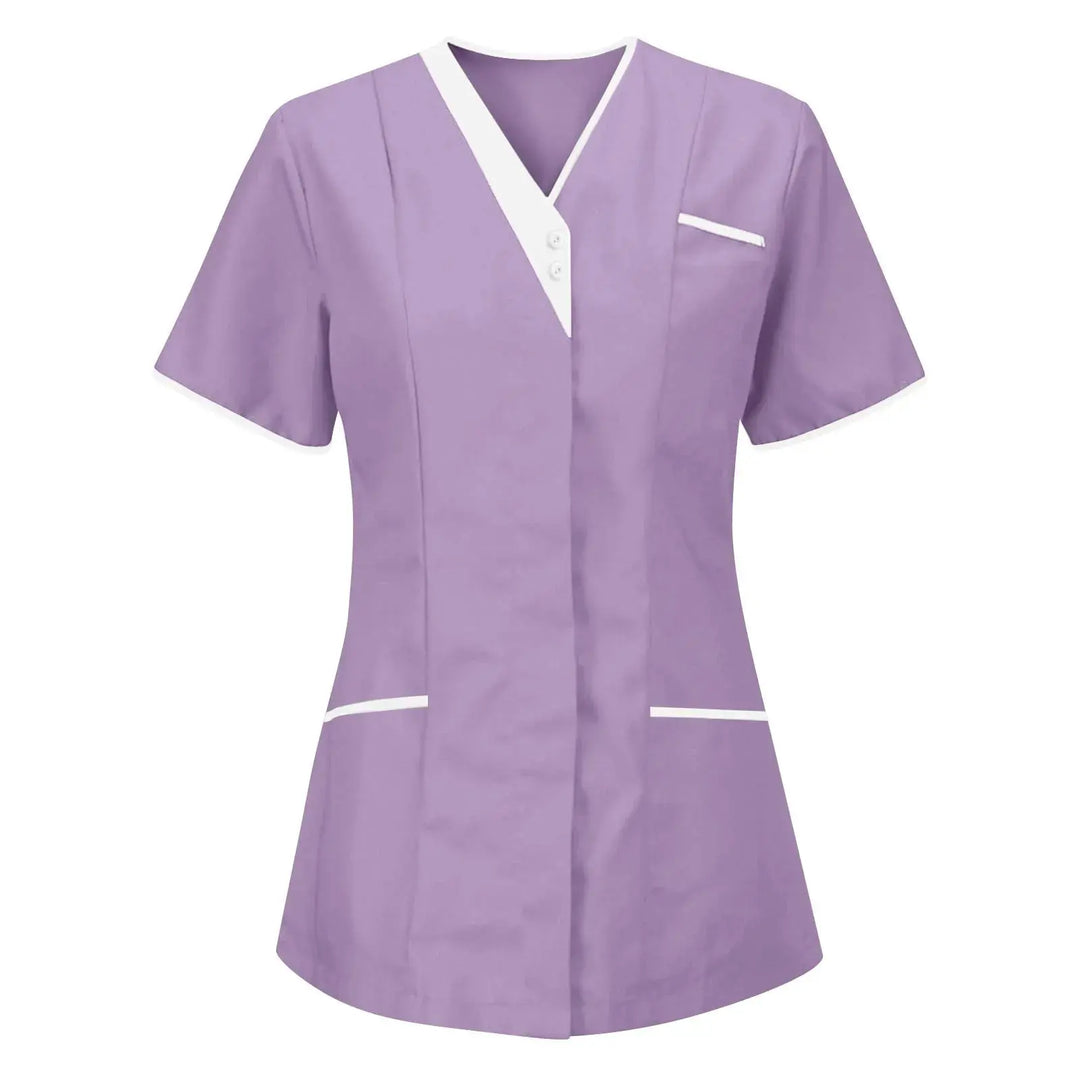 Filipina Medical Elite ISHOWTIENDA - Ergonomische Kurzarm-Klinikuniform mit V-Ausschnitt CJdropshipping