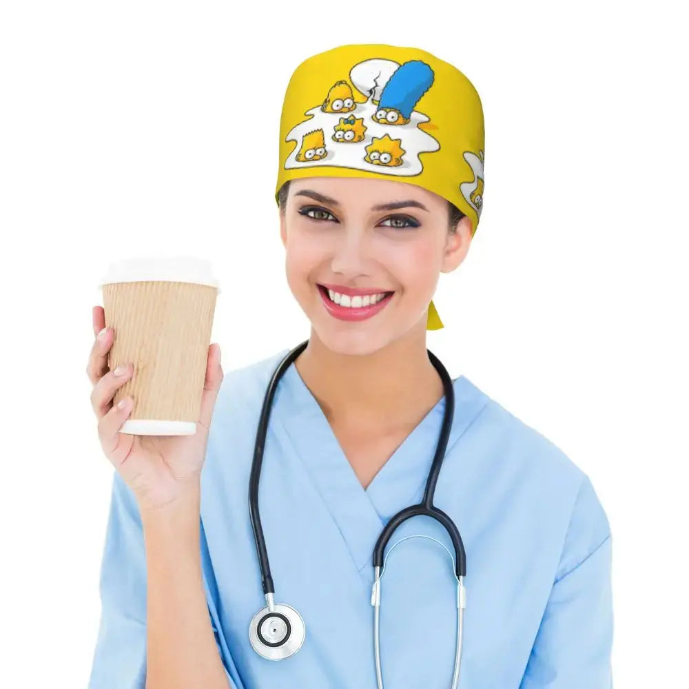 Personalisierte Die Simpsons Cartoon Cartoon medizinisches Personal Scrubs Hut Männer Frauen medizinische Krankenpflege chirurgische Scrub Kappen MedSurgery Store für digitale Gesundheit