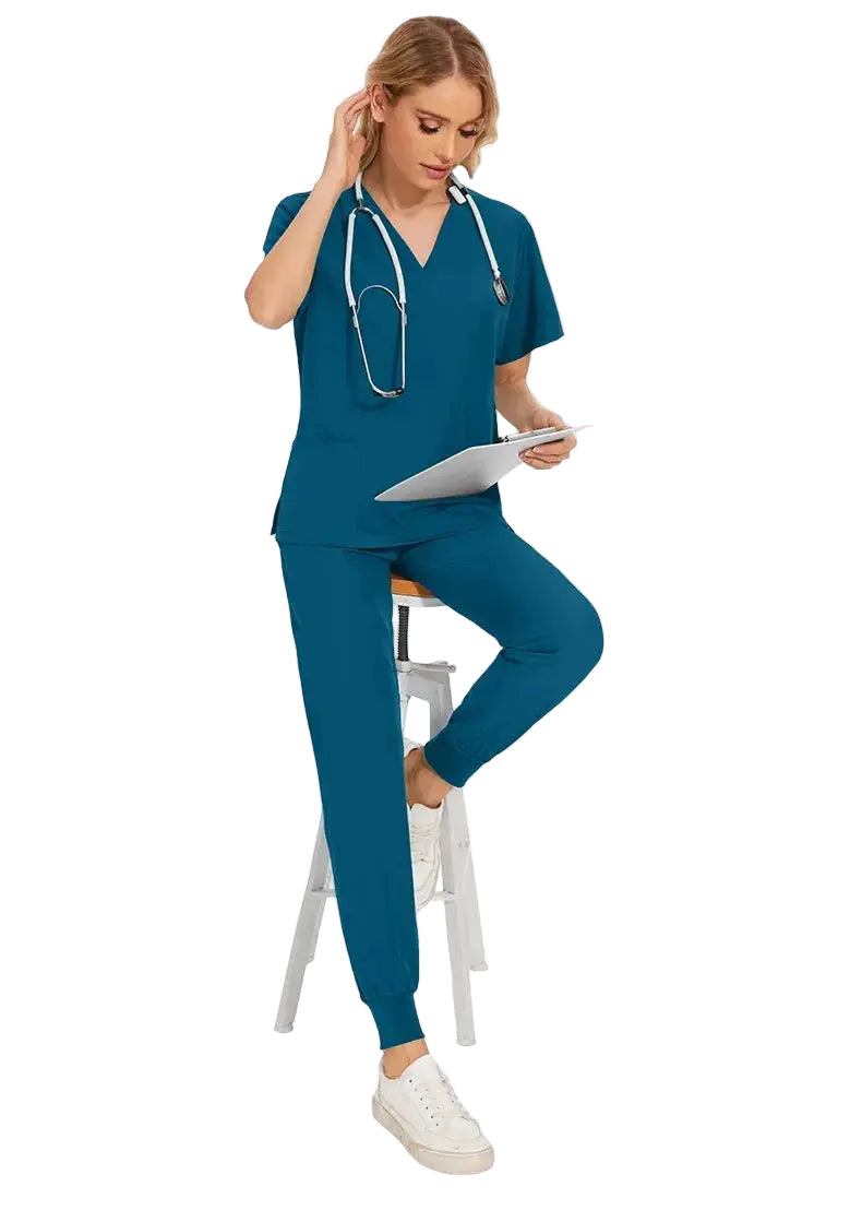 Eng anliegende medizinische Damenbekleidung, Kittelsätze, Krankenpflegezubehör, Krankenhaus OP-Kittel, Zahnklinik, Schönheitssalon, Arbeitskleidung CJdropshipping