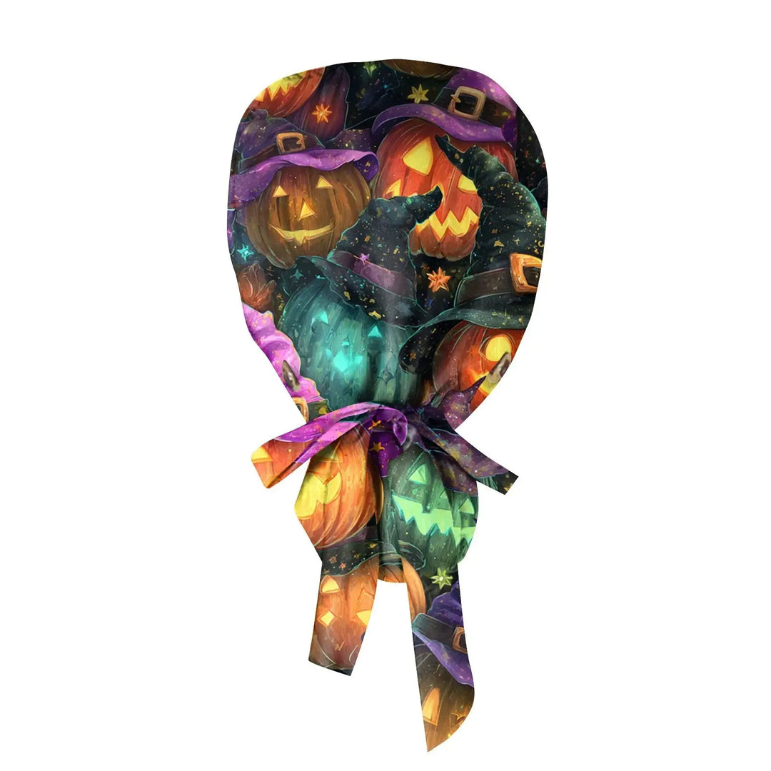 Unisex Halloween Print Scrub Cap für Ärzte oder Krankenschwestern - Scrub Cap mit Druck für medizinische Arbeit. Casual Style aus Baumwolle, bequem und stilvoll. CJdropshipping