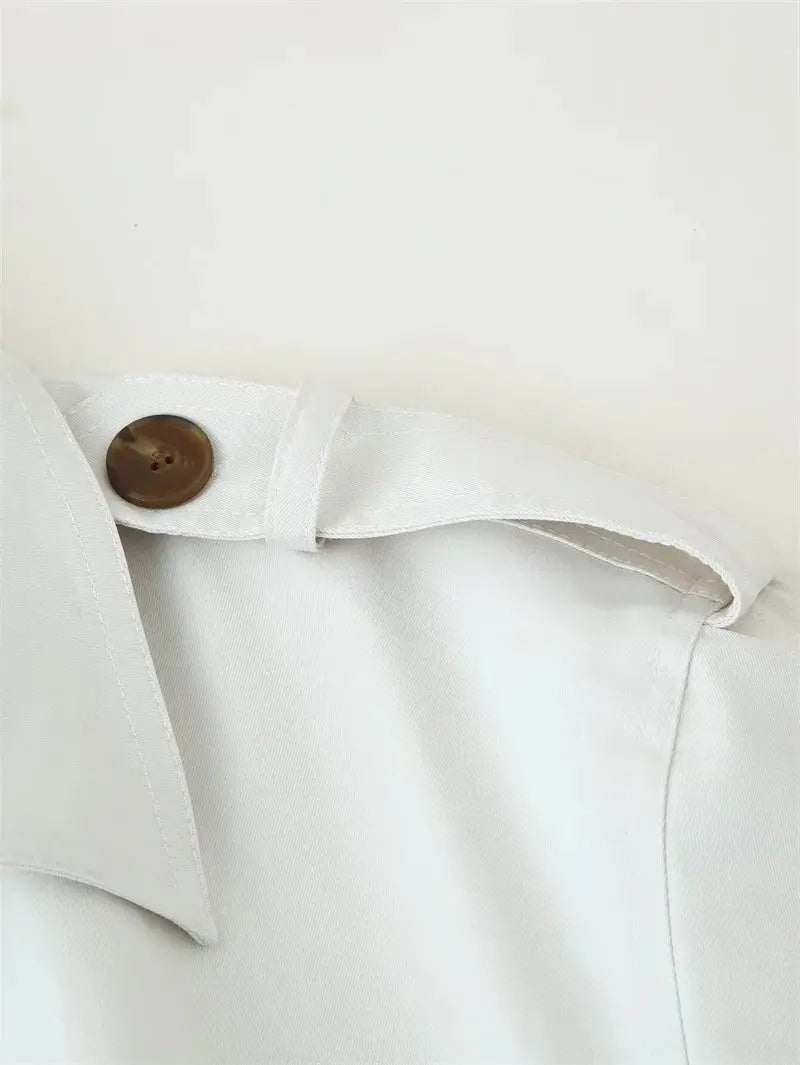 Damen Trenchcoat, neuer Kurzmantel mit Gürtel, Revers, elegantes Freizeitoberteil für Frauen 2025 MedSurgery Store For Digital Health