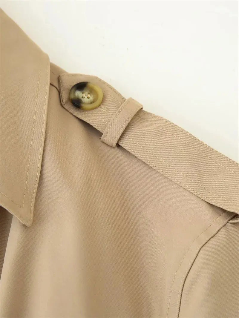 Damen Trenchcoat, neuer Kurzmantel mit Gürtel, Revers, elegantes Freizeitoberteil für Frauen 2025 MedSurgery Store For Digital Health
