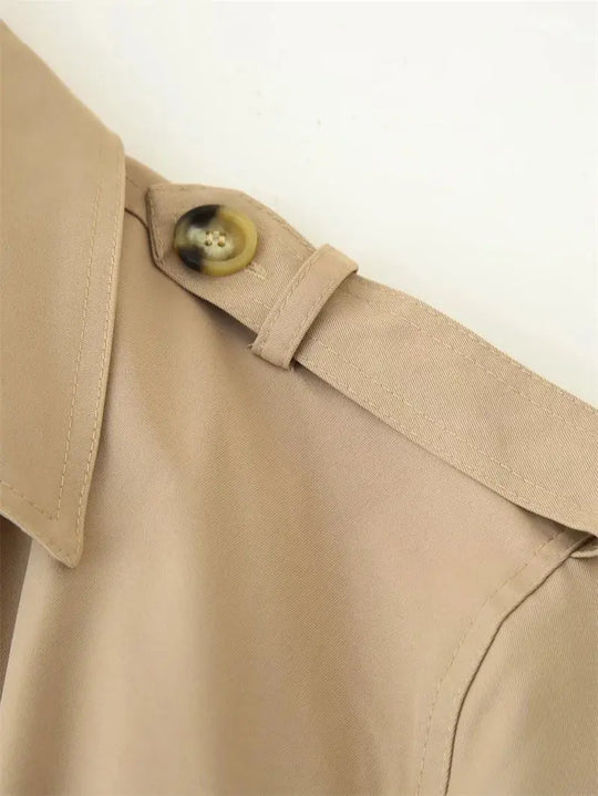 Damen Trenchcoat, neuer Kurzmantel mit Gürtel, Revers, elegantes Freizeitoberteil für Frauen 2025 MedSurgery Store For Digital Health