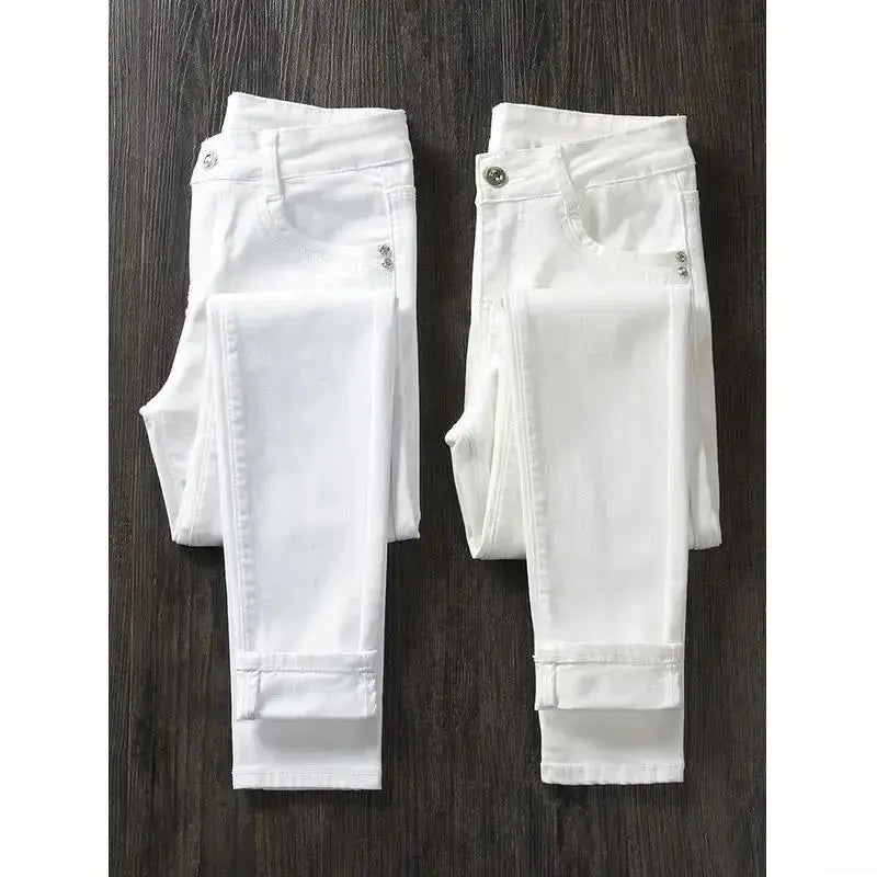 Weiße Skinny-Hose für Frauen, Skinny Jeans mit hoher Taille, Stretch, modisch, Frühling/Sommer/Herbst, 2022 MedSurgery Store For Digital Health