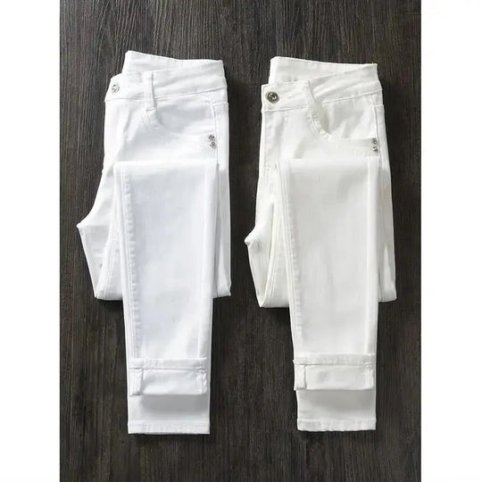 Weiße Skinny-Hose für Frauen, Skinny Jeans mit hoher Taille, Stretch, modisch, Frühling/Sommer/Herbst, 2022 MedSurgery Store For Digital Health