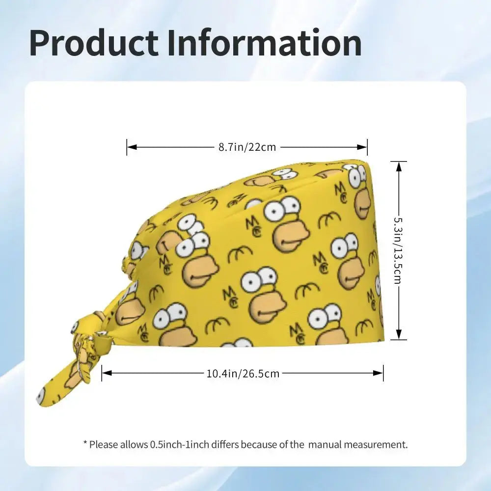 Personalisierte Die Simpsons Cartoon Cartoon medizinisches Personal Scrubs Hut Männer Frauen medizinische Krankenpflege chirurgische Scrub Kappen MedSurgery Store für digitale Gesundheit