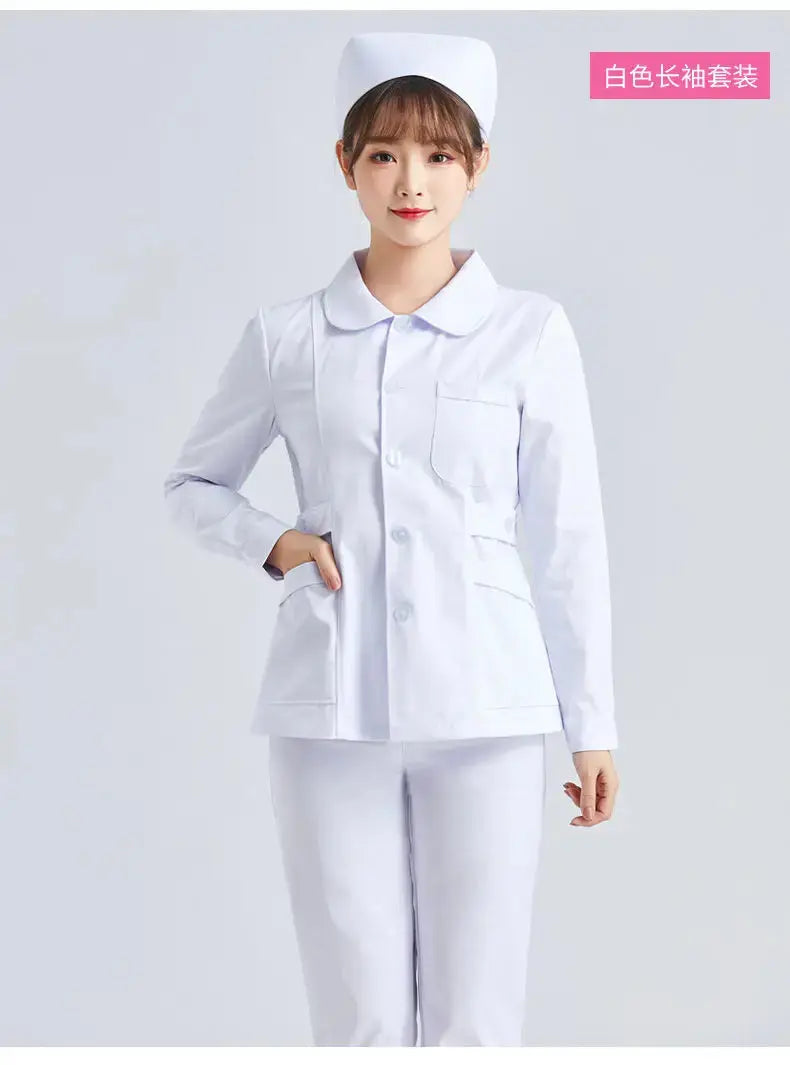 Elite White Krankenschwester Uniform - Frauen Kurzarm verstellbare Scrub Top CJdropshipping
