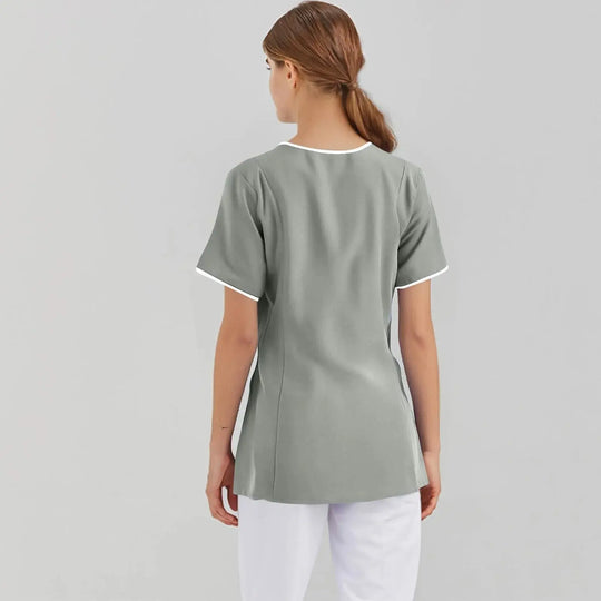 Filipina Medical Elite ISHOWTIENDA - Ergonomische Kurzarm-Klinikuniform mit V-Ausschnitt CJdropshipping