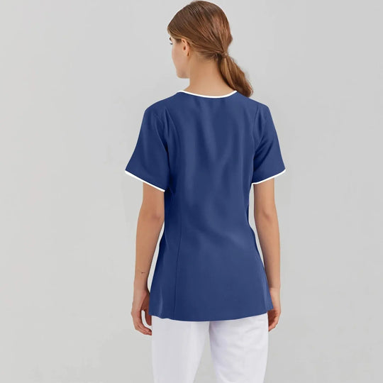 Filipina Medical Elite ISHOWTIENDA - Ergonomische Kurzarm-Klinikuniform mit V-Ausschnitt CJdropshipping