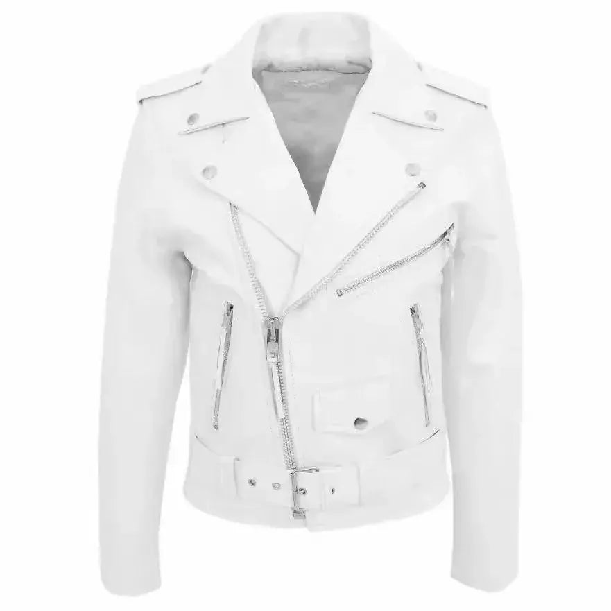 Weiße PU-Lederjacke für Männer, Langarm-Motorradmantel im Punk-Stil, Herbst-Winter MedSurgery Store For Digital Health