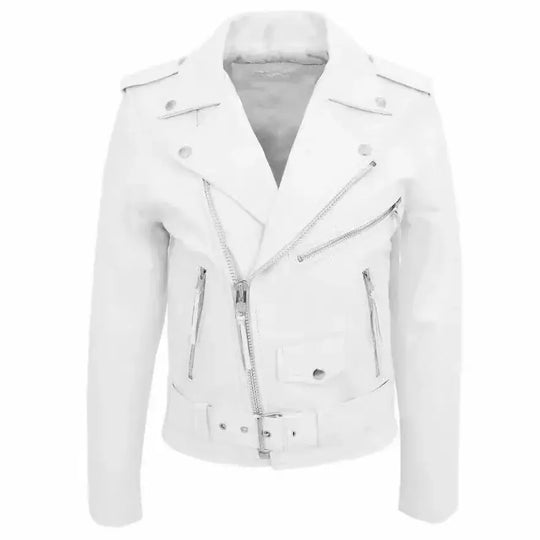 Weiße PU-Lederjacke für Männer, Langarm-Motorradmantel im Punk-Stil, Herbst-Winter MedSurgery Store For Digital Health