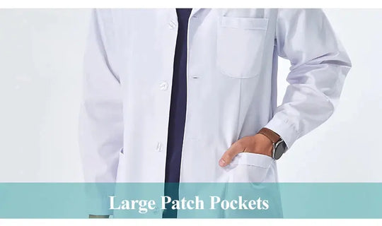 Günstiger weißer Laborkittel für Frauen, Männer, Studenten, Chemie, medizinische Fachkräfte, Krankenschwester, Langarm, Arztkittel XK002 MedSurgery Store For Digital Health