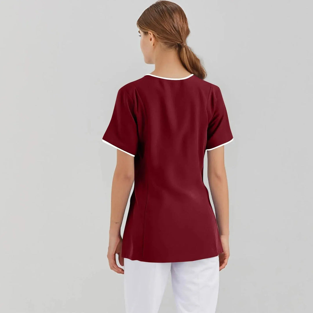 Filipina Medical Elite ISHOWTIENDA - Ergonomische Kurzarm-Klinikuniform mit V-Ausschnitt CJdropshipping