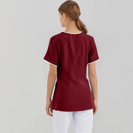 Filipina Medical Elite ISHOWTIENDA - Ergonomische Kurzarm-Klinikuniform mit V-Ausschnitt CJdropshipping