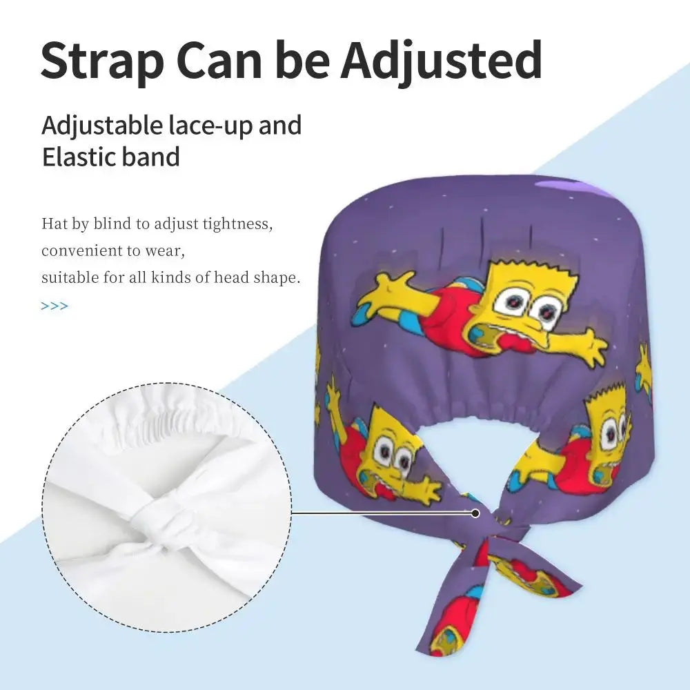 Personalisierte Die Simpsons Cartoon Cartoon medizinisches Personal Scrubs Hut Männer Frauen medizinische Krankenpflege chirurgische Scrub Kappen MedSurgery Store für digitale Gesundheit
