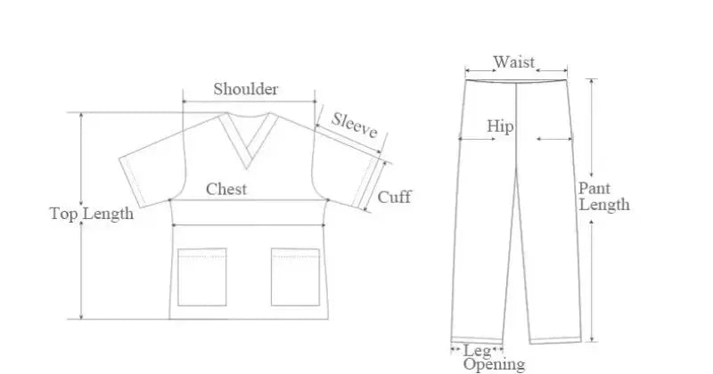 Work Top, Arzt und Krankenschwester Uniform, Plain Pants mit mehr Taschen, Dental Scrub Pants, Unisex Scrubs, 3 Stück Set CJdropshipping
