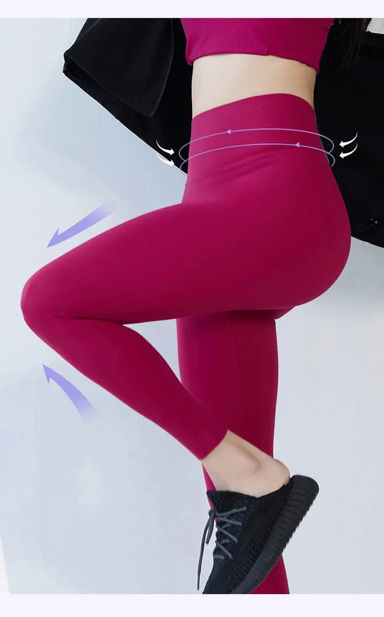BIVIGAOS 2025 Frühling Sommer Neu Rot Pflaume 3D Nackt Gefühl Nackt Haifischhaut Leggings Schlank Frauen Sexy Sport Yoga Push Up Fitness Leggings MedSurgery Store For Digital Health