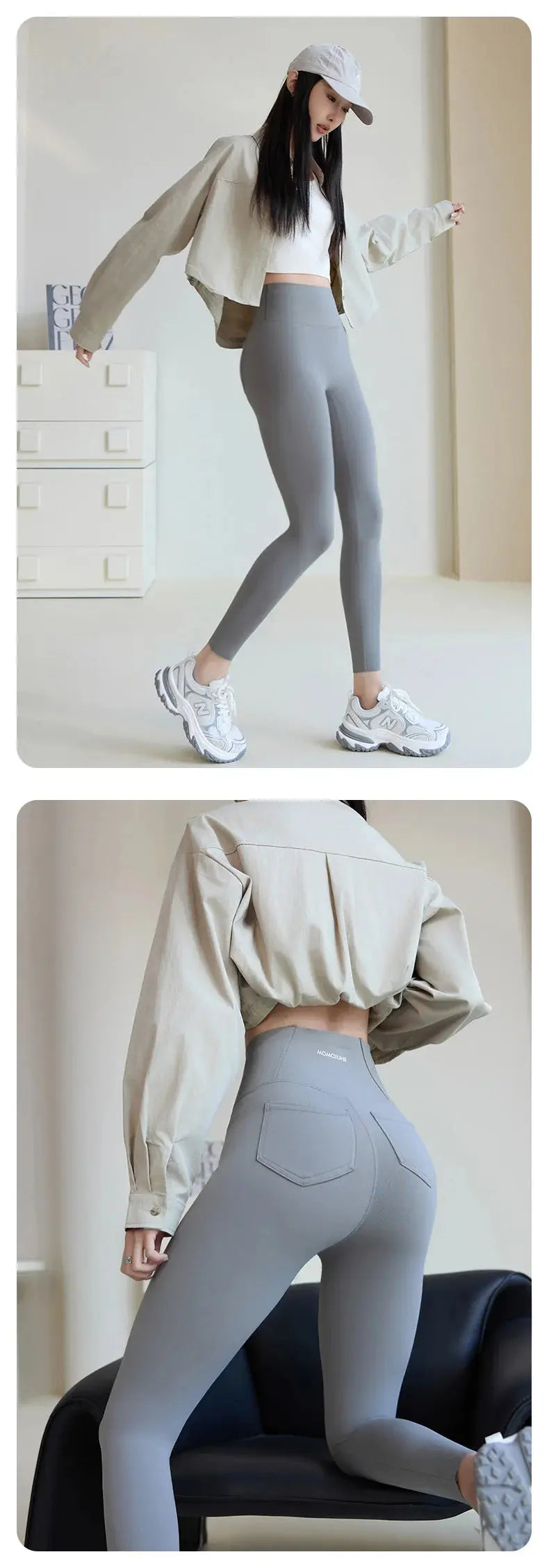 BIVIGAOS 2025 Frühling Sommer Gesäßtasche Haifischhaut Leggings Damen eng weiß Casual Sport Fitness Leggings Leggings Skinny Hosen MedSurgery Store For Digital Health