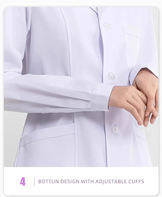 Weißer Arztkittel für Frauen, Baumwollkittel für Krankenschwestern, Arbeitskleidung für Krankenhäuser, wissenschaftliche Laborapotheke professionelle Arbeitsuniform MedSurgery Store For Digital Health