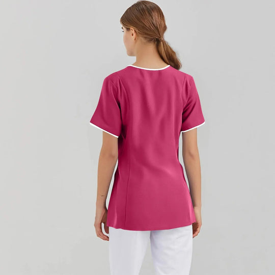 Filipina Medical Elite ISHOWTIENDA - Ergonomische Kurzarm-Klinikuniform mit V-Ausschnitt CJdropshipping