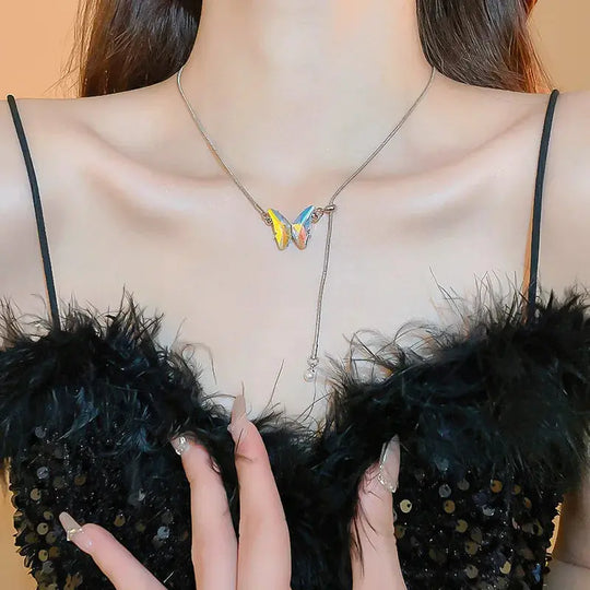 Frauen Schmetterling und Schlange Anhänger Halskette, Y2K Punk Quaste Choker, Cosplaying Schmuck Zubehör MedSurgery Store für digitale Gesundheit