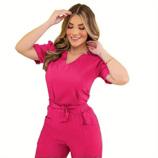 Kurzarm-OP-Sets für Frauen: Sommer-OP-Kittel, ideal für die Schönheitspflege und den OP-Bereich CJdropshipping