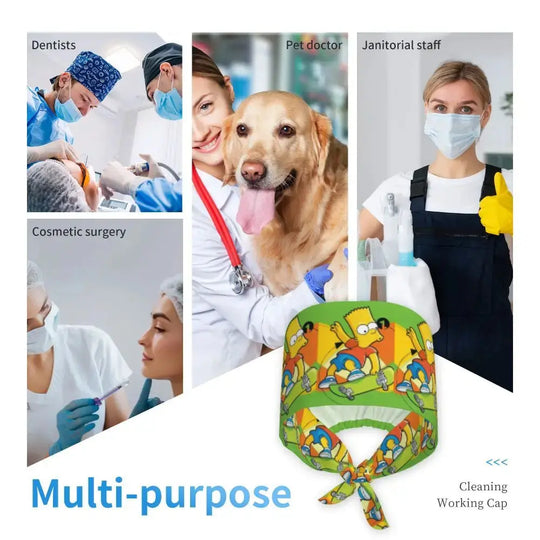 Personalisierte Die Simpsons Cartoon Cartoon medizinisches Personal Scrubs Hut Männer Frauen medizinische Krankenpflege chirurgische Scrub Kappen MedSurgery Store für digitale Gesundheit