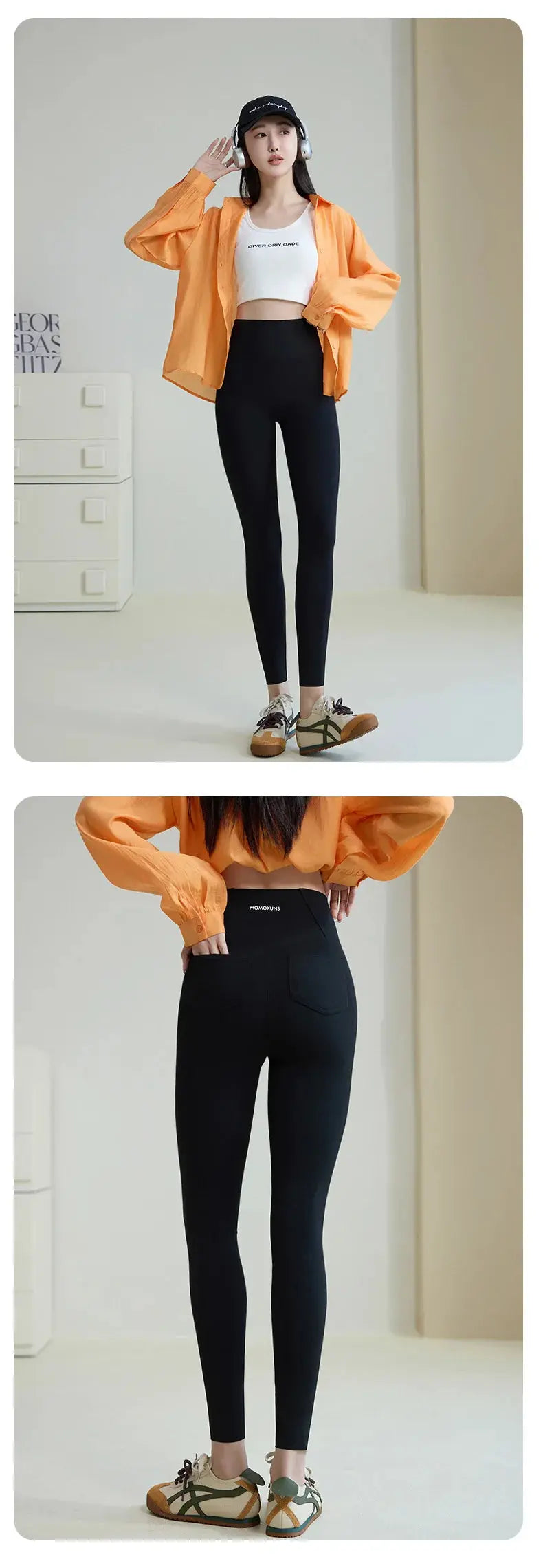 BIVIGAOS 2025 Frühling Sommer Gesäßtasche Haifischhaut Leggings Damen eng weiß Casual Sport Fitness Leggings Leggings Skinny Hosen MedSurgery Store For Digital Health