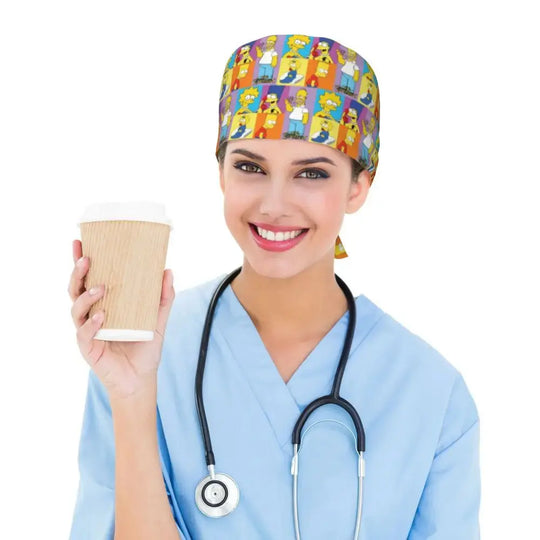 Personalisierte Die Simpsons Cartoon Cartoon medizinisches Personal Scrubs Hut Männer Frauen medizinische Krankenpflege chirurgische Scrub Kappen MedSurgery Store für digitale Gesundheit