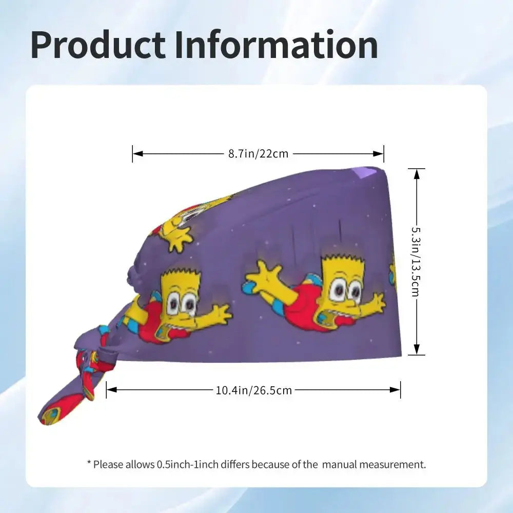 Personalisierte Die Simpsons Cartoon Cartoon medizinisches Personal Scrubs Hut Männer Frauen medizinische Krankenpflege chirurgische Scrub Kappen MedSurgery Store für digitale Gesundheit
