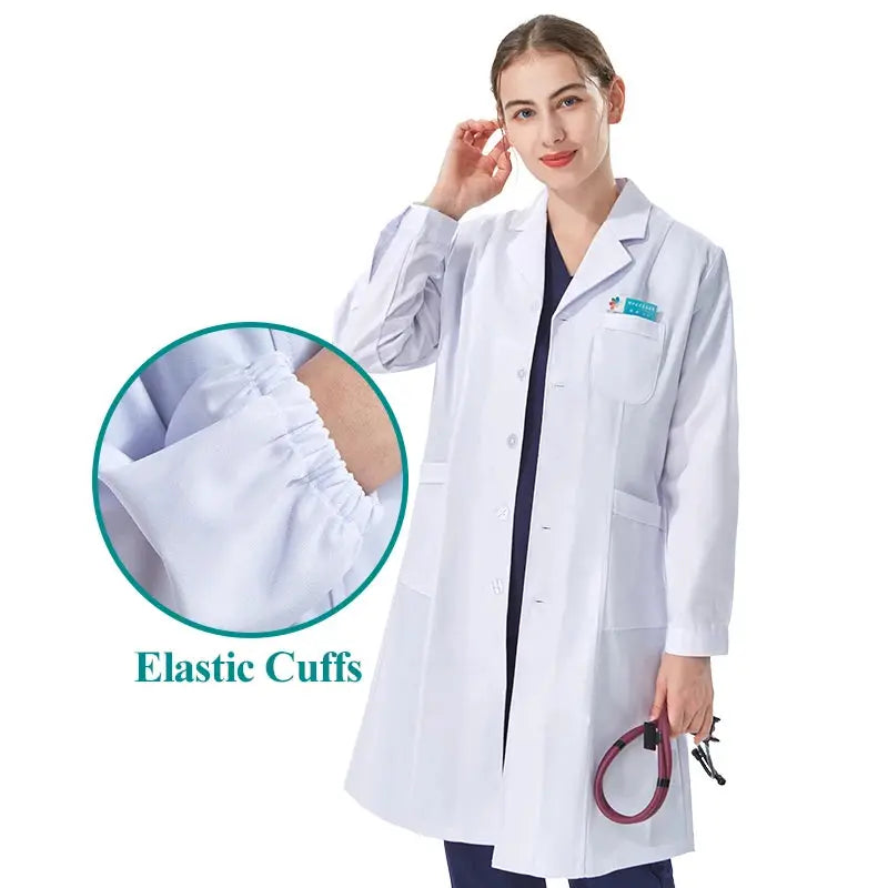 Günstiger weißer Laborkittel für Frauen, Männer, Studenten, Chemie, medizinische Fachkräfte, Krankenschwester, Langarm, Arztkittel XK002 MedSurgery Store For Digital Health