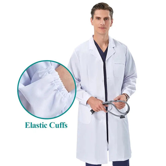 Günstiger weißer Laborkittel für Frauen, Männer, Studenten, Chemie, medizinische Fachkräfte, Krankenschwester, Langarm, Arztkittel XK002 MedSurgery Store For Digital Health