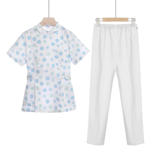 Rosa kurzes OP-Set, medizinische Uniform für Krankenschwester und Arzt, Damenbekleidung, zweiteiliger Krankenpflegeanzug, Schönheitssalon Krankenhauskleid mit Logo MedSurgery Store For Digital Health