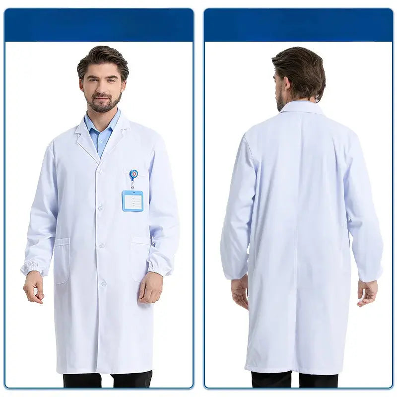 Medizinischer Kittel aus weißer Baumwolle und Polyester, Laborkittel für Wissenschaftler, Arbeitskleidung für Ärzte, Uniform, Lebensmittelkittel, Laborkittel, Herrenkittel MedSurgery Store For Digital Health