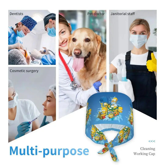 Personalisierte Die Simpsons Cartoon Cartoon medizinisches Personal Scrubs Hut Männer Frauen medizinische Krankenpflege chirurgische Scrub Kappen MedSurgery Store für digitale Gesundheit