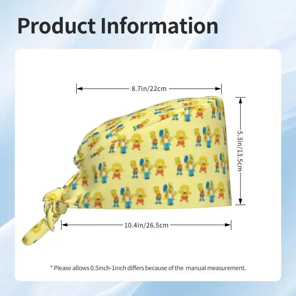 Personalisierte Die Simpsons Cartoon Cartoon medizinisches Personal Scrubs Hut Männer Frauen medizinische Krankenpflege chirurgische Scrub Kappen MedSurgery Store für digitale Gesundheit